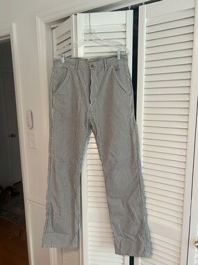 Striped Carpenter Pants in Black and White